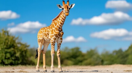Curious giraffe exploring the skies over a wildlife sanctuary near Toronto