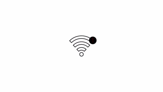 No Use wifi signal icon. Forbidden wifi use . Network signal error sign. Net Connection lost symbol. with transparent background in 4K animation