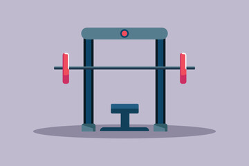 Barbell Machine gym property. Gym property Concept. Colored flat vector illustration isolated