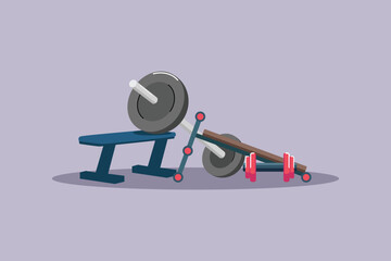 Gym equipment property. Gym property Concept. Colored flat vector illustration isolated