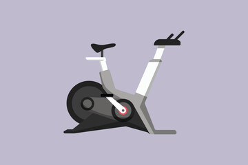Static Bicycle Gym Property. Gym property Concept. Colored flat vector illustration isolated