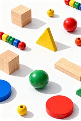 wooden toy blocks isolated