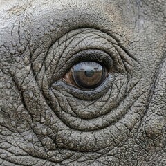 Gros plan extr&ecirc;me sur l'&oelig;il et la peau rid&eacute;e d'un &eacute;l&eacute;phant