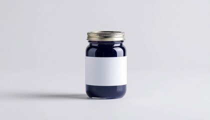 Blueberry Jam Jar Mockup with Blank Label