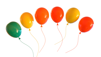 Set of Realistic Party Event Balloons Isolated on White Background. Balloon in different colors isolated on white background. Vector illustration colorful balloons isolated on transparent