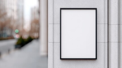 Promote your restaurant with a blank white paper poster mockup on wall urban environment graphic design concept