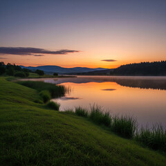 Obraz premium lake in the afternoon