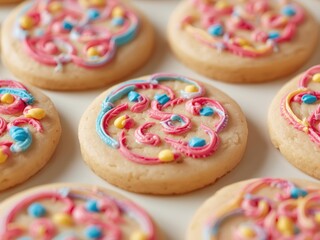 Colorful frosted sugar cookies