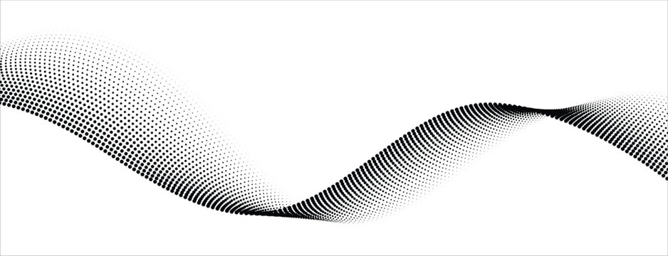 dotted wave line pattern black halftone undulate
