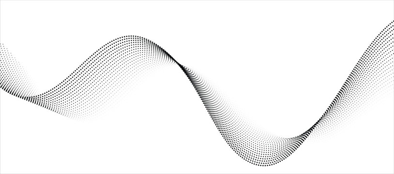dotted wavy line pattern black halftone undulate