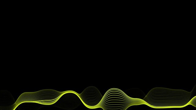 A neon green wave on a black background with a smooth, undulating pattern and a white space below.