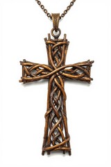 Intricate bronze cross pendant