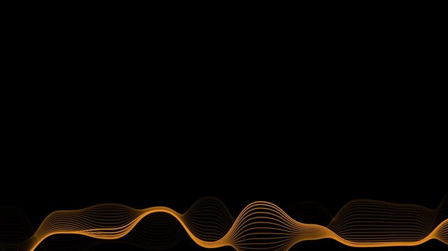 An orange wave on a black background with a smooth, flowing pattern and vibrant color.