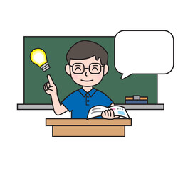 解説をする男性・吹き出し・コメント・先生