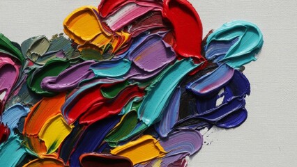 Vibrant Abstract Oil Painting Texture with Bold Brushstrokes