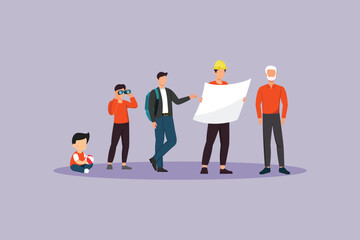 Growing family&nbsp;life&nbsp;stage Concept. Colored flat vector illustration isolated