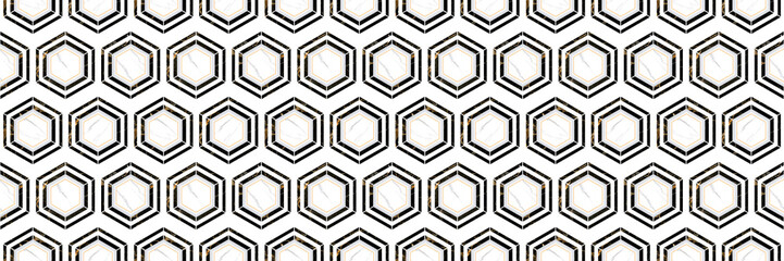 hexagon seamless pattern on white background, digital art.