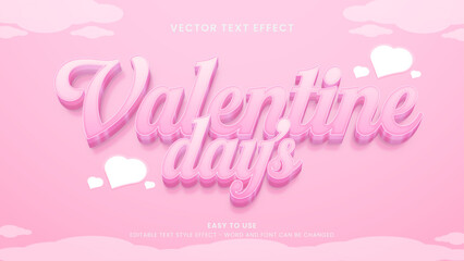 valentine day's editable text effect 3d