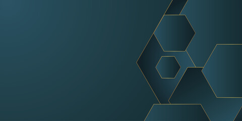 Abstract dark green hexagon background. pattern vector illustration background on transparent.  The image conveys a futuristic, digital aesthetic. vector innovation future technology background. 