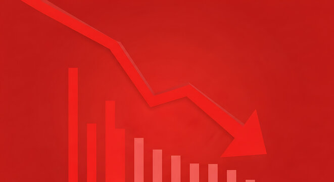 Economic Downturn Red Arrow Depicting Market Crash Business Failure Financial