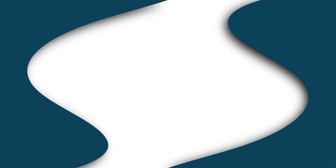 Abstract blue background design with a 3d silver wave and a blank paper page corner curl providing empty vector space for business document text on a professional banner template