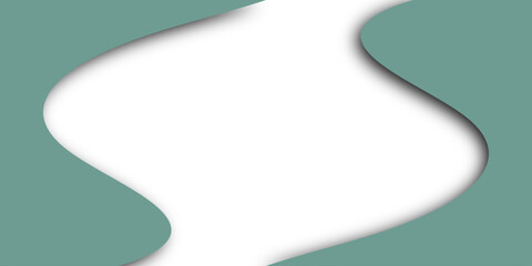 Vector illustration of a blank green business document template with an abstract paper curl background featuring empty speech bubbles and a folded corner design for office notes