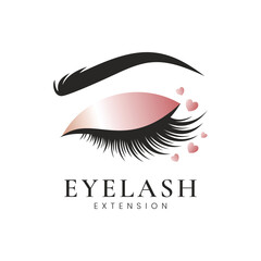 Eyelash extension beauty logo design