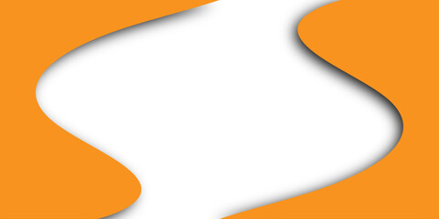 Vector illustration of an abstract orange and yellow wallpaper featuring a blank paper sheet with speech bubbles and a business ribbon label banner in the corner