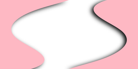 Vector illustration of a 3D abstract background featuring red paper hearts and a pink Valentine frame with empty space for a business card or love letter banner template