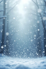 A blue winter night sky filled with falling snowflakes and glowing stars creates a festive Christmas background for a cold season holiday celebration and New Year art illustration