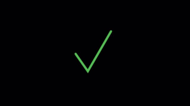 Checkmark Right Icon. Verification and Approval Concept Animation Video - Transparent