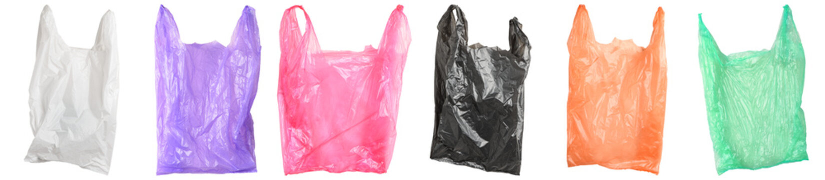 diverse collection of colorful plastic carrier bags, illustrating shopping, retail, environmental concerns, and everyday consumerism.