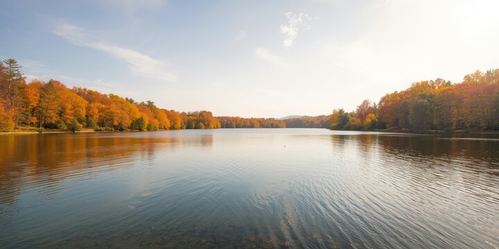 Serene autumn lake - Powered by Adobe