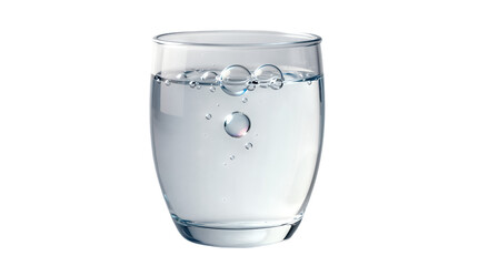 Glass of sparkling water with bubbles