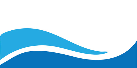 A simple blue wave graphic on a black background