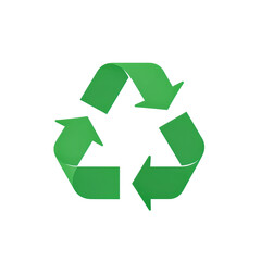 Fototapeta premium Green recycling symbol isolated