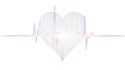Heartbeat monitor illustration isolated on transparent background