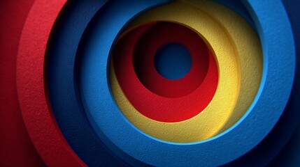 Colorful concentric circles background with layered vibrant texture illustration