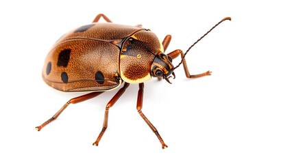 Fototapeta premium Brown Marmorated Stink Bug on White