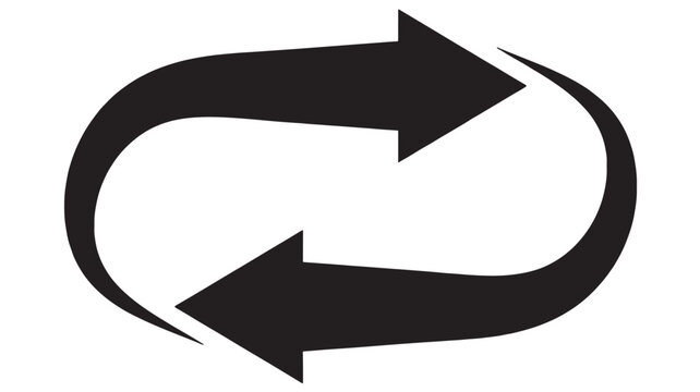 Bold circular refresh arrows icon (reload/sync symbol) - vector graphic