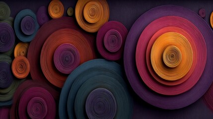 Concentric Circles Abstract Background with Warm and Cool Colors for a Modern Design Effect