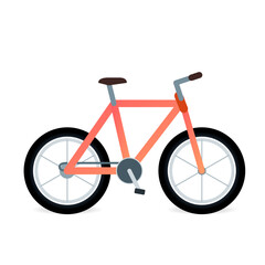 Fototapeta premium Minimalist Flat Design Bicycle Icon Isolated on White