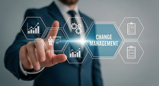 Change Management Strategy Business Growth Digital Transformation and Leadership - Powered by Adobe