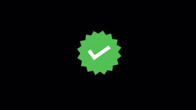 Verified Checkmark Badge. Verification Concept Animation Video - Transparent