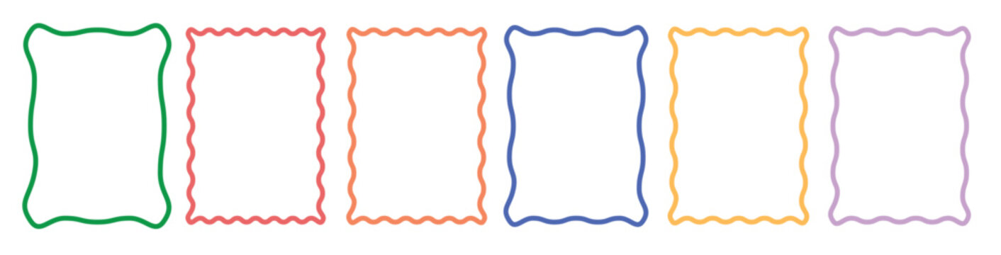  zigzag wavy edge rectangle frame set jagged geometric 