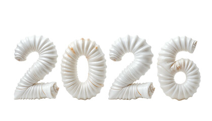 White, textured digits spelling out 2026, isolated on a black background