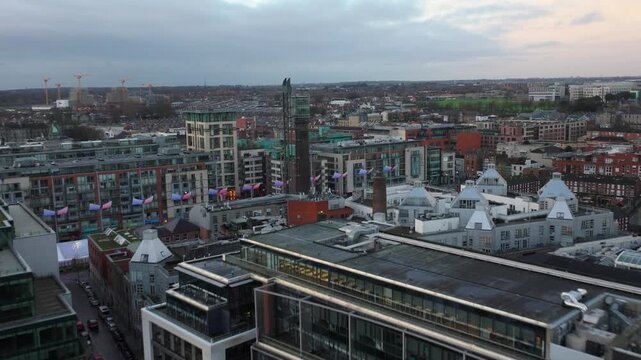 4K Cinematic Drone footage over Smithfield Dublin, Ireland_22