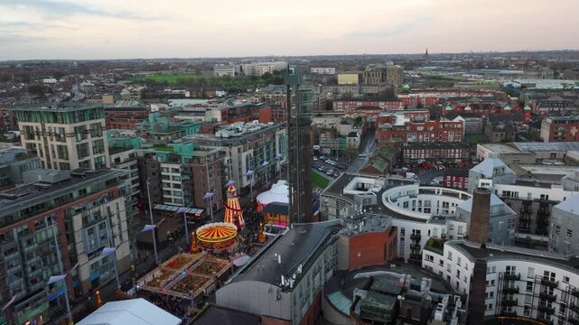 4K Cinematic Drone footage of Smithfield Christmas Market Dublin_17
