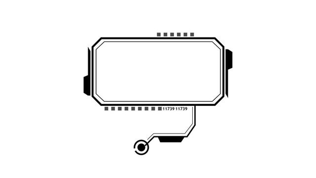 HUD callout box interface for data labels and screen annotations. Digital UI frame for information highlights and on-screen pointers. Clean tech overlay for broadcast, presentation.