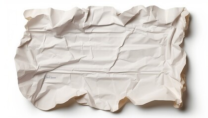 Obraz premium piece of torn wrinkled note paper, white background